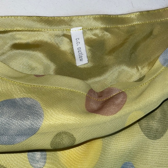 C.C.Outlaw size 14 green print skirt asymmetrical bias cut lined - Picture 16 of 16